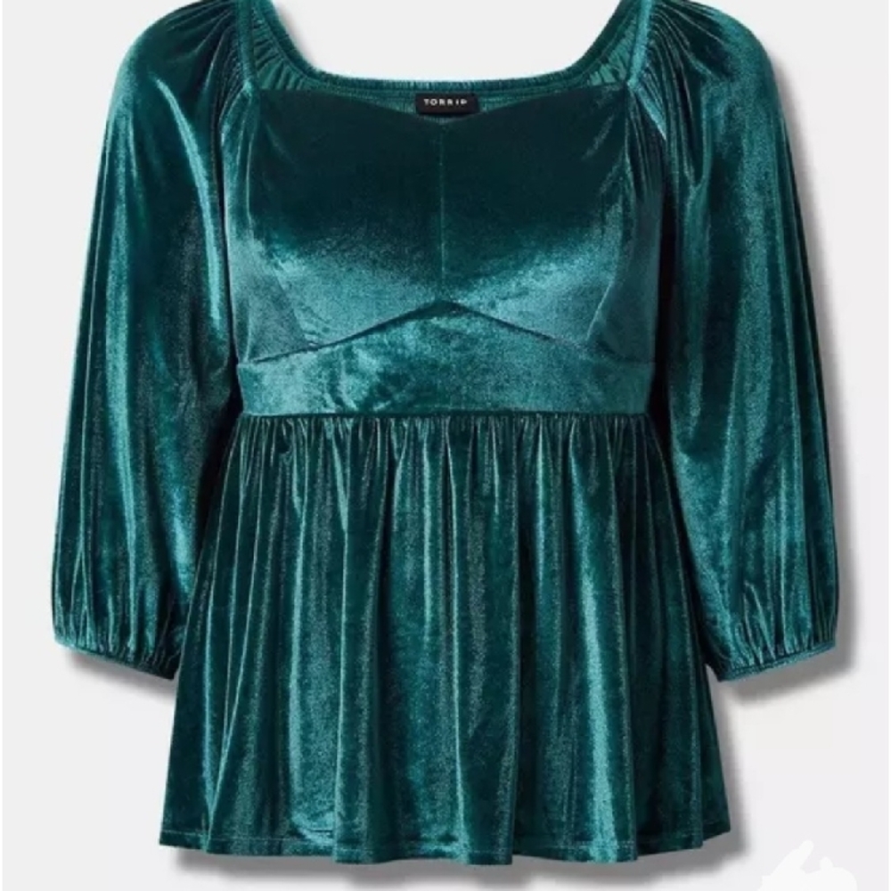 Velvet Corset Peplum Top